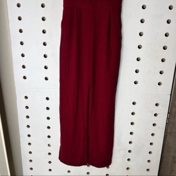 NEW Lulu’s Kiska Burgundy Lace Wide Leg Jumpsuit - Picture 5 of 5